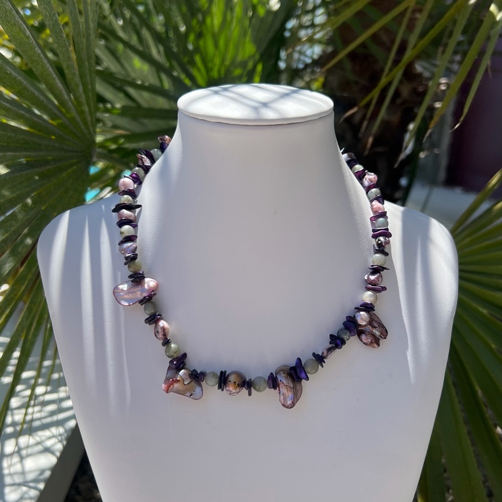 Handmade Pearl & Labradorite necklace by me:)